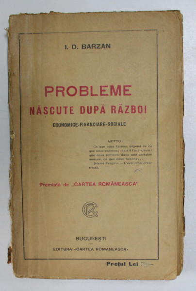 PROBLEME NASCUTE DUPA RAZBOI ECONOMICE-FINANCIARE-SOCIALE de I.D. BARZAN