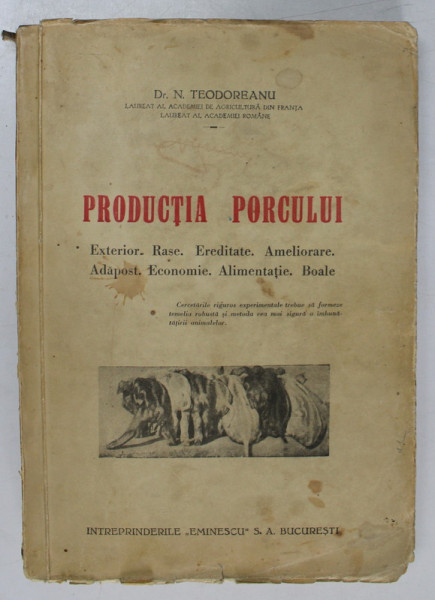 PRODUCTIA  PORCULUI- DR. N. TEODOREANU