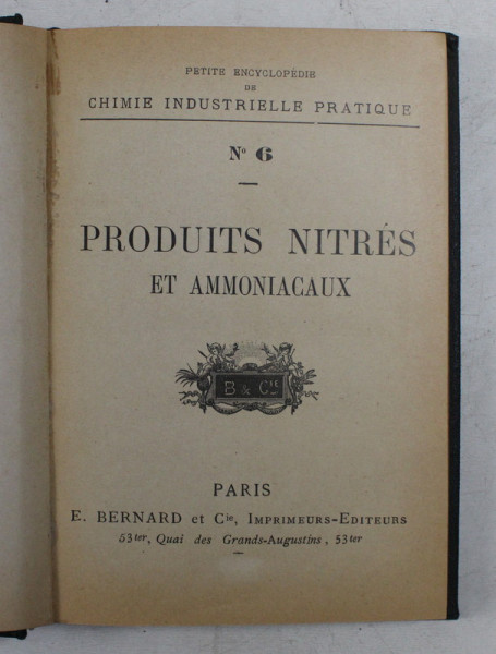 PRODUITS NITRES ET AMMONIACAUX , EDITIE INTERBELICA