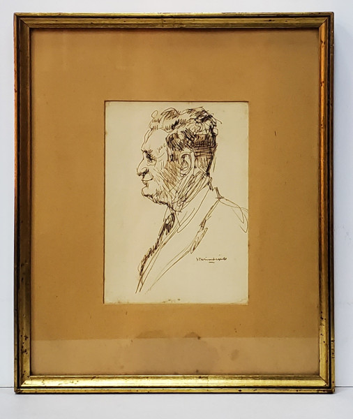 PROFIL DE BARBAT , DESEN de JEAN AL. STERIADI  1880 - 1956