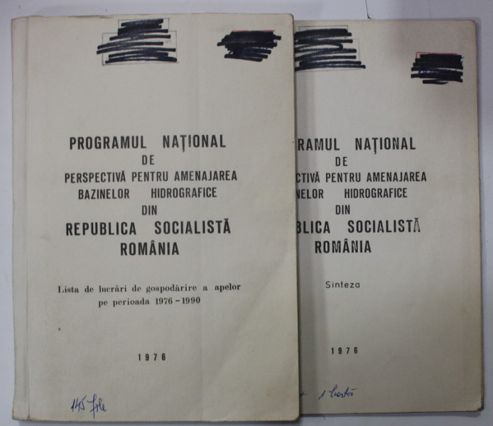 PROGRAMUL NATIONAL DE PERSPECTIVA PENTRU AMENAJAREA BAZINELOR HIDROGRAFICE DIN R.S.R. , LISTA DE LUCRARI + SINTEZA , 1976 - 1990