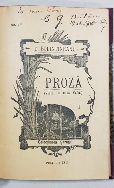 PROZA de D. BOLINTINEANU, VOL. I - IASI