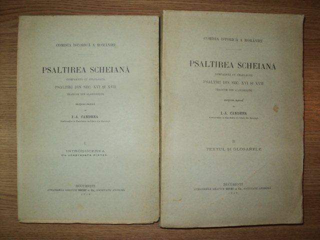 PSALTIREA SCHEIANA de  I.A. CANDREA , VOL.I-II ,1916