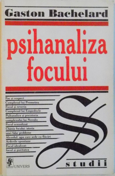 PSIHANALIZA FOCULUI de GASTON BACHELARD, 2000