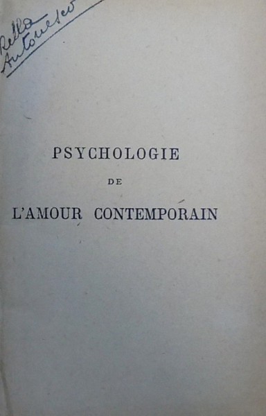 PSYCHOLOGIE DE L ' AMOUR CONTEMPORAIN par LEOPOLD STERN , 1926