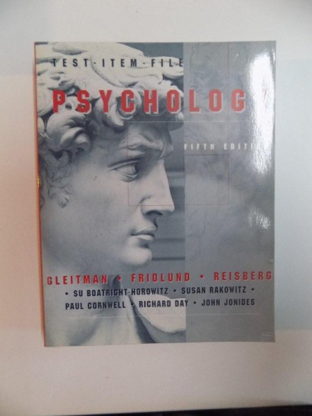 PSYCHOLOGY , TEST - ITEM - FILE , FIFTH EDITION de GLEITMAN , FRIDLUND , REISBERG , SU BOATRIGHT - HOROWITZ , SUSAN RAKOWITZ , PAUL CORNWELL , RICHARD