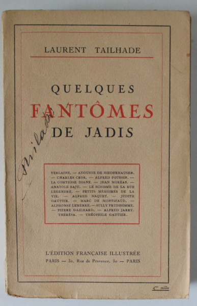 QUELQUES FANTOMES DE JADIS par LAURENT TAILHADE , 1919