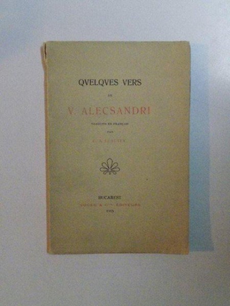 QVELQVES VERS de V. ALECSANDRI , 1915