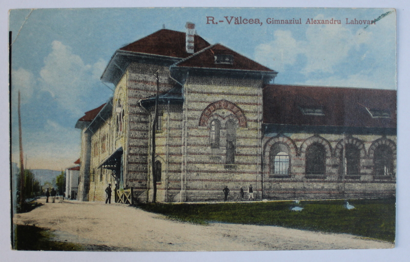 RAMNICU - VALCEA - GIMNAZIUL ALEXANDRU LAHOVARI , CARTE POSTALA ILUSTRATA , POLICROMA , NECIRCULATA , INCEPUT DE SECOL XX