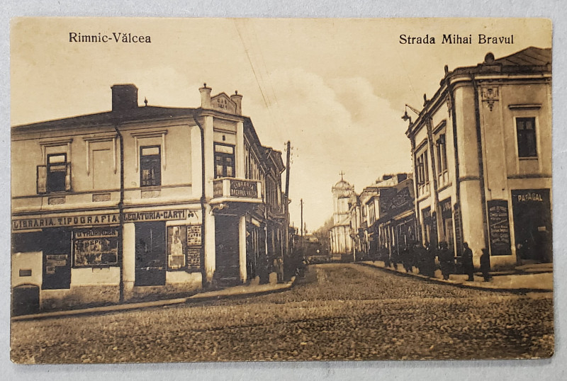 RAMNICU - VALCEA , STRADA MIHAI BRAVU , CARTE POSTALA , 1925