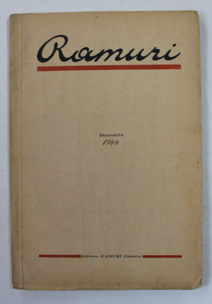 RAMURI , REVISTA , ANUL 32 , 1 IANUARIE 1940