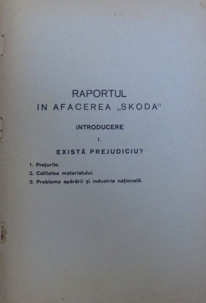 RAPORTUL IN AFACEREA SKODA, 1934