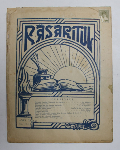 ' RASARITUL '  , ORGAN AUTORIZAT AL ' CASELOR NATIONALE ' SI AL ASOCIATIEI ' SANATATEA SOCIALA ' , ANUL XI , NR. 9 - 10  , MAI - IUNIE , 1929