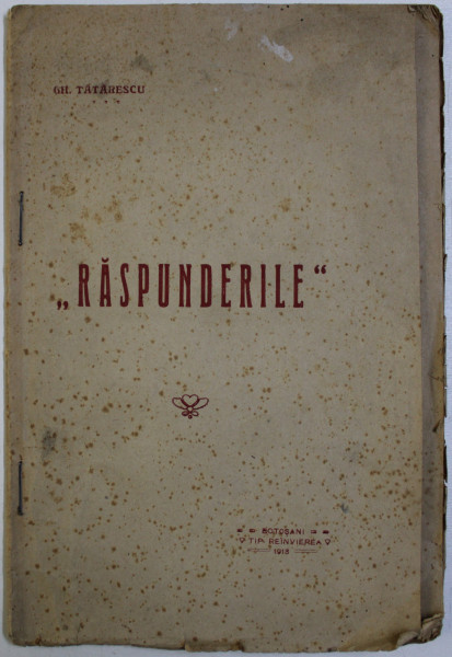 ' RASPUNDERILE ' de GH. TATARESCU , 1918
