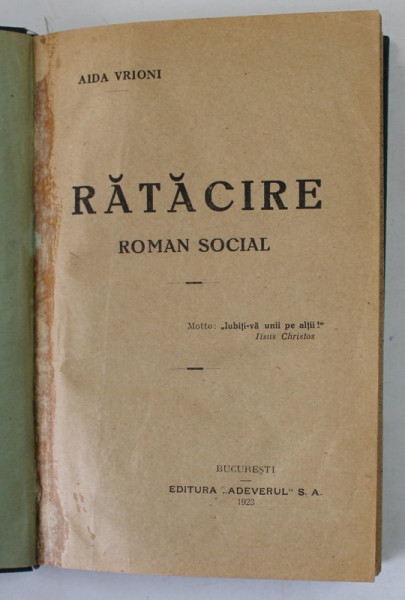 RATACIRE , roman social de AIDA VRIONI , 1923