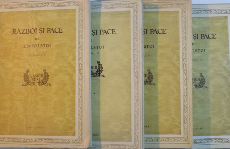 RAZBOI SI PACE de LEV TOLSTOI , VOL I-IV  1959 , PREZINTA URME DE UZURA