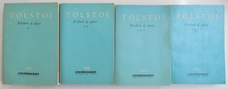 RAZBOI SI PACE , VOLUMELE I - IV de LEV TOLSTOI , 1963