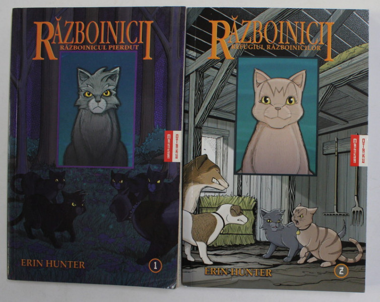 RAZBOINICII de ERIN HUNTER , ilustratii de JAMES L. BARRY , VOLUMELE I - II , 2008