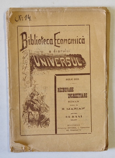 RAZBUNARE INGROZITOARE , roman de N. GOGOL , CCA. 1900