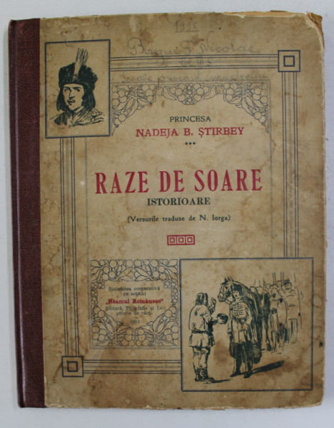 RAZE DE SOARE - ISTORIOARE de PRINCESA NADEJDA B. STRBEY , 1913