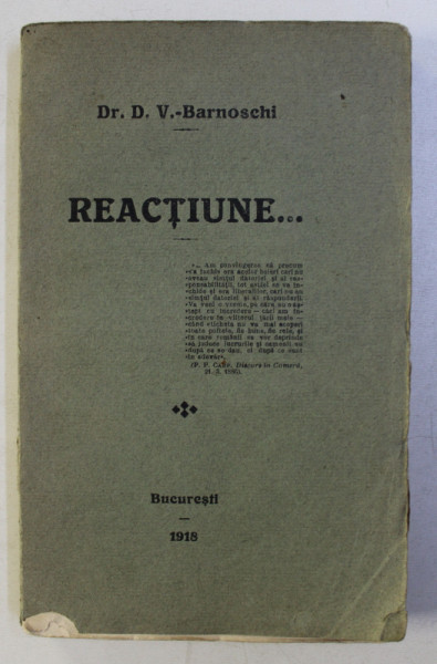 Reactiune   D.V. Barnoschi -BUC.1918