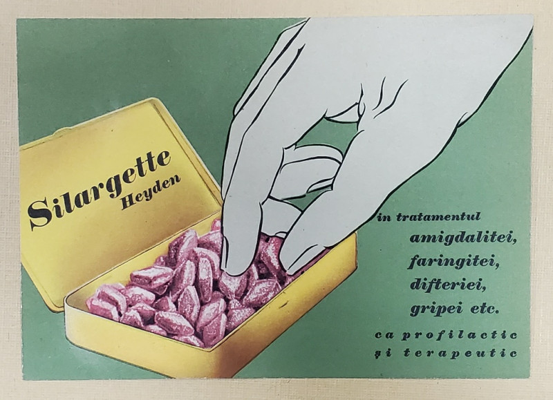 RECLAMA LA BOMBOANE MEDICINALE GERMANE  '' SILARGETTE '' HEYDEN , DISTRIBUITE IN ROMANIA , PERIOADA  INTERBELICA