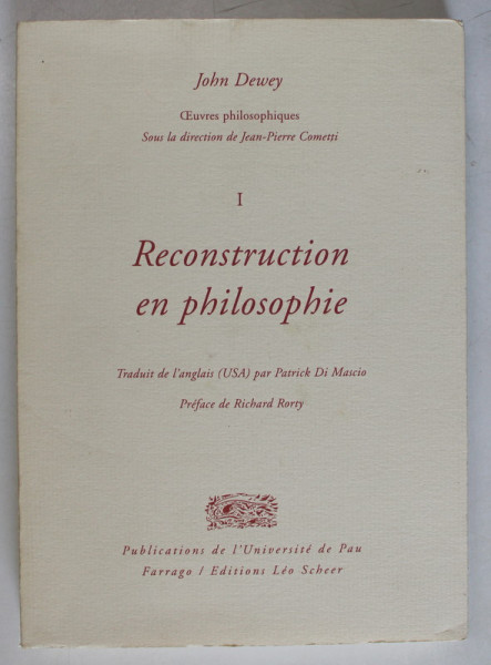 RECONSTRUCTION EN PHILOSOPHIE par JOHN DEWEY , 2003