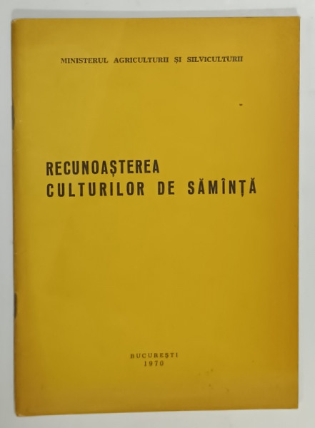 RECUNOASTEREA  CULTURILOR DE SAMANTA , 1970