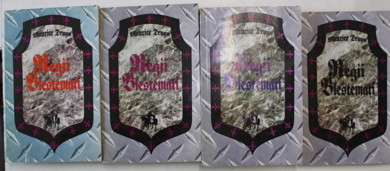 REGII BLESTEMATI , VOLUMELE I - IV de MAURICE DRUON , 1993 , PREZINTA HALOURI DE APA