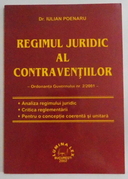 REGIMUL JURIDIC AL CONTRAVENTIILOR , OG NR. 2/2001 , 2002