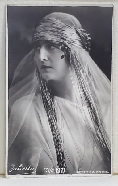 REGINA ELISABETA A GRECIEI , FOTOGRAFIE TIP CARTE POSTALA , STUDIO JULIETTA , 1921