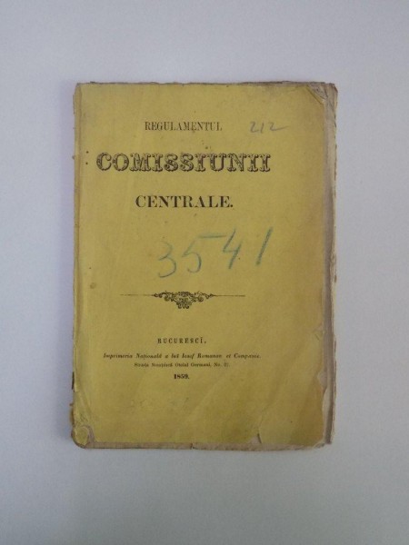 REGULAMENTUL COMISSIUNII CENTRALE 1859