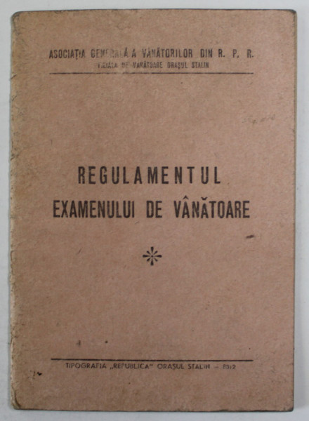 REGULAMENTUL EXAMENULUI DE VANATOARE , ANII ' 50