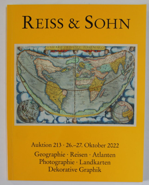 REISS und SOHN , GEOGRAPHIE , REISEN , ATLANTEN ..DEKORATIVE GRAPHIK , CATALOG DE LICITATIE , TEXT IN LB. GERMANA , 2022