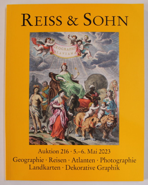 REISS und SOHN , GEOGRAPHIE , REISEN , ATLANTEN ..DEKORATIVE GRAPHIK , CATALOG DE LICITATIE , TEXT IN LB. GERMANA , 2023