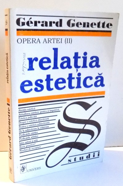 RELATIA ESTETICA de GERARD GENETTE , 2000