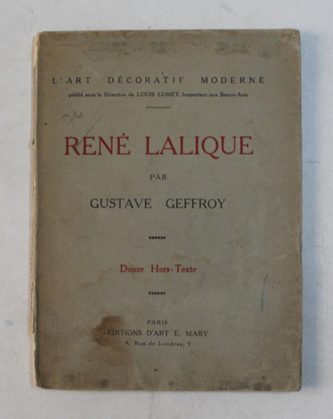 RENE LALIQUE par GUSTAVE GEFFROY , 1922