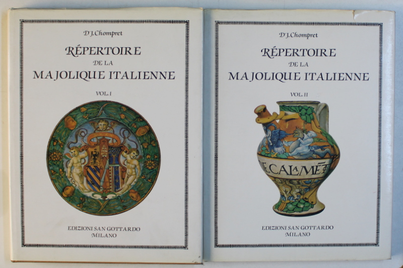REPERTOIRE DE LA MAJOLIQUE ITALIENNE par J. CHOMPRET , VOLUMELE I - II , 1986