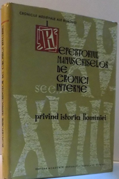 REPERTORIUL MANUSCRISRLOR DE CRONNICI INTERNE, 1963