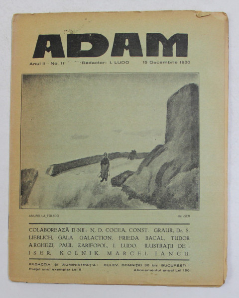 REVISTA ADAM , ANUL II , NO. 11 , 15 DECEMBRIE 1930