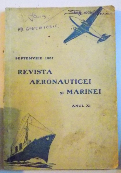 REVISTA AERONAUTICEI SI MARINEI , ANUL XI , SEPTEMBRIE 1937