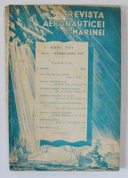 REVISTA  AERONAUTICEI SI MARINEI , PUBLICATIE LUNARA DE SPECIALITATE A AERONAUTICEI SI MARINEI , ANUL XIV , NO. 2, FEBRUARIE , 1940
