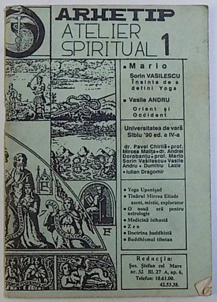 REVISTA ARHETIP , ATELIER SPIRITUAL NR. 1 , 1990