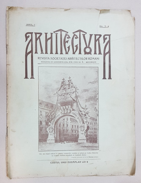 REVISTA ARHITECTURA, ANUL I, NR. 3-4, APRILIE 1919