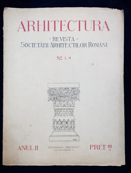 REVISTA ARHITECTURA, ANUL II, NR. 1-2, IANUARIE, 1920