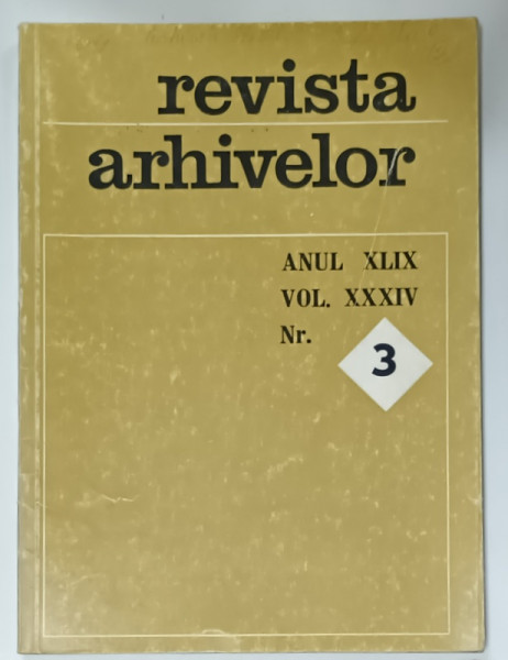 REVISTA  ARHIVELOR , VOLUMUL XXXIV , NR. 3 , 1972