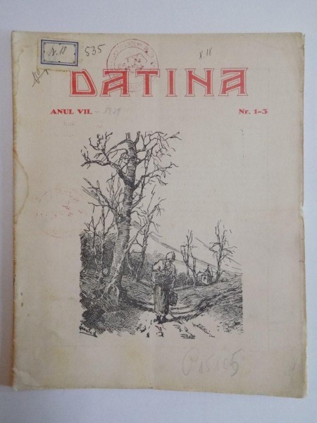 REVISTA ''DATINA'', ANUL VII, NR. 1-3