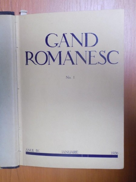 REVISTA DE CULTURA GAND ROMANESC , ANUL 1936 ( AN COMPLET )