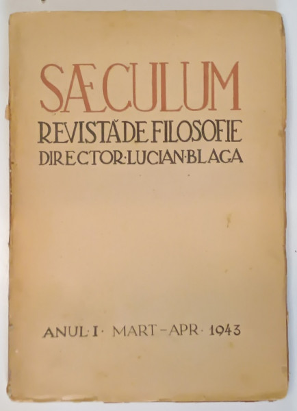 REVISTA DE FILOSOFIE, ANUL I, MARTIE-APRILIE 1943