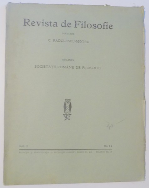 REVISTA DE FILOSOFIE , VOL X , NO.1-2